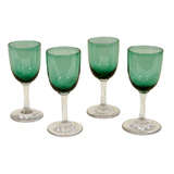 Antique Set of 4 Victorian Sherry Glasses, England, Late 19th Century